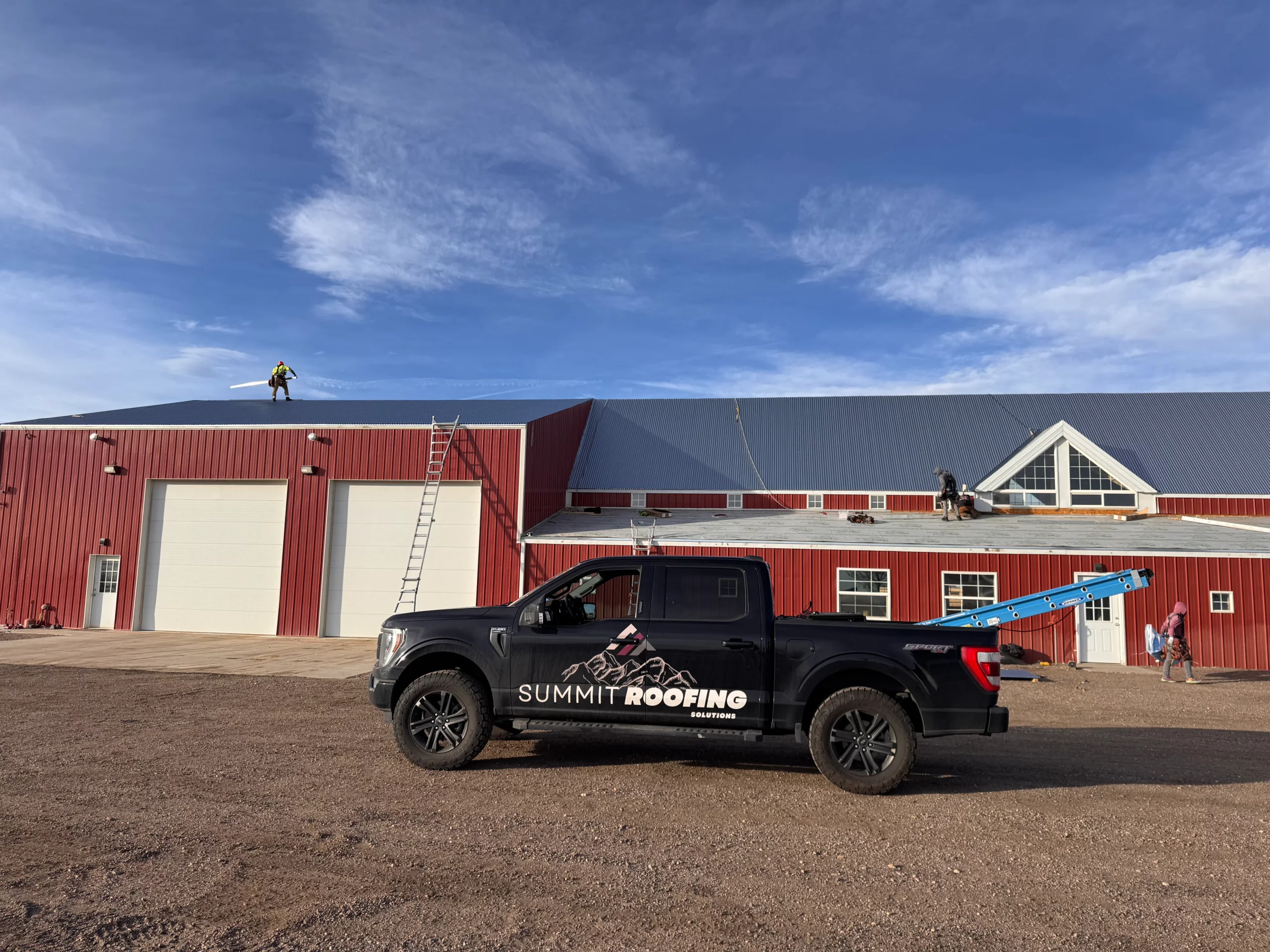 Commercial standing seam metal roof installed by Summit Roofing Solutions in Northern Colorado